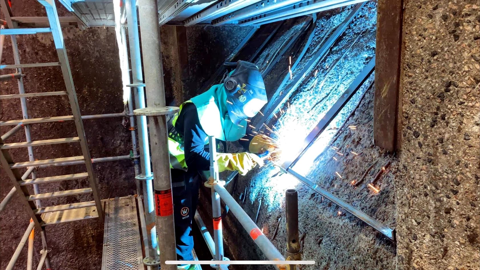Boiler wall welding work during the SYSAV shutdown in Malmö